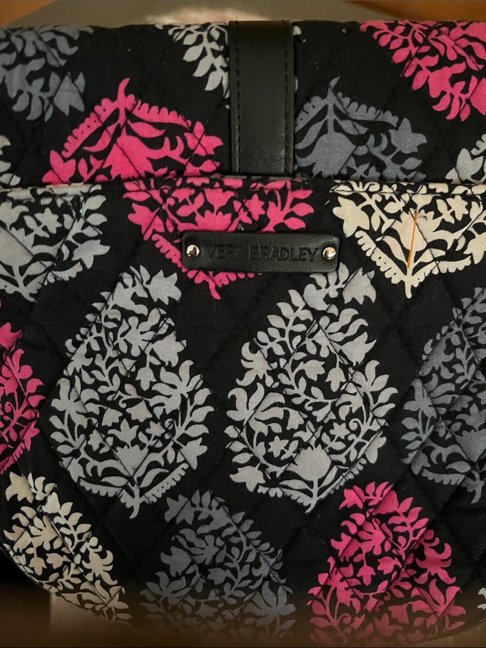Vera Bradley Floral Quilted Shoulder Bag in Black Pink / wallet lot - Picture 6 of 6